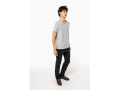 Kariban K 3014 Pánské elastické tričko s&nbsp;výstřihem do V 20.3014 white 1