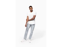 Kariban K 3014 Pánské elastické tričko s výstřihem do V 20.3014 light grey heather 4
