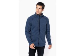 Kariban K 9106 Pánská melanžová pletená fleecová bunda 20.9106 dark grey melange 7