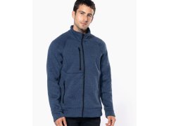 Kariban K 9106 Pánská melanžová pletená fleecová bunda 20.9106 navy melange 5
