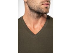 Kariban K 358 Pánské tričko do V s&nbsp;dl. rukávem 20.K358 dark khaki 1