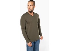 Kariban K 358 Pánské tričko do V s dl. rukávem 20.K358 oxford grey 2