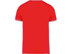 Kariban K 374 Pánské piqué tričko s&nbsp;výstřihem do V 20.K374 red/navy/white 1