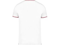 Kariban K 374 Pánské piqué tričko s&nbsp;výstřihem do V 20.K374 white/navy/red 3