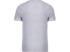 Kariban K 374 Pánské piqué tričko s&nbsp;výstřihem do V 20.K374 oxford grey/navy/white 3