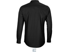 NEOBLU Bart Men Popelínová košile s dl. rukávem a mao límcem 24.3792 deep black 7