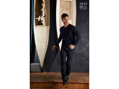 NEOBLU Sullivan Men Pánský svetr s výstřihem do V 24.3987 deep black 7