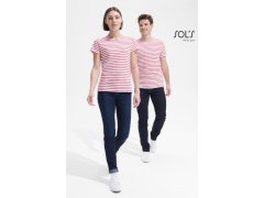 SOL´S Miles Men Pánské pruhované tričko 25.1398 white/red 5