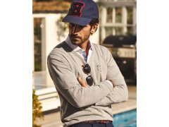James Harvest Ashland V-Neck Pánský svetr s&nbsp;výstřihem do V 62.2507 grey melange 4