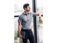 J.Harvest & Frost YB 50 S/S Regular Men Keprová košile s krátkým rukávem 63.5011 grey 3