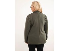 Dámská viskózová blazer Plus Size s&nbsp;dlouhým rukávem a&nbsp;límcem tmavě mátová 2