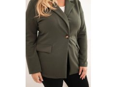 Dámská viskózová blazer Plus Size s&nbsp;dlouhým rukávem a&nbsp;límcem tmavě mátová 3