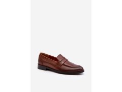 Mužské kožené polobotky Loafer Zazoo 1570/1 hnědé 1
