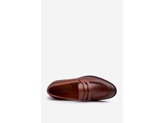 Mužské kožené polobotky Loafer Zazoo 1570/1 hnědé 2