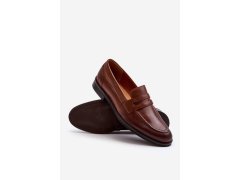 Mužské kožené polobotky Loafer Zazoo 1570/1 hnědé 5
