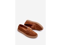 Mužské semišové loafers polobotky Zazoo 1566 hnědé 2