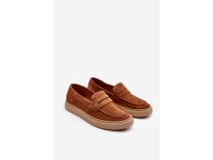 Mužské semišové loafers polobotky Zazoo 1566 hnědé 5