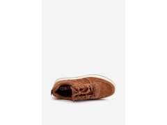 Pánské sneakersy na platformě z broušené kůže Big Star OO174014 hnědé 3