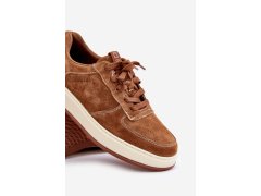 Pánské sneakersy na platformě z broušené kůže Big Star OO174014 hnědé 5