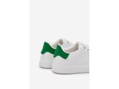 Pánské Sneakersy Z Eko Kůže Big Star OO174116 Bílá-Zelená 2
