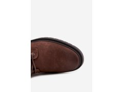 Semišové Zateplené Kotníkové Boty Na Zip Big Star OO174229 Hnědé 4