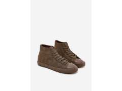 Pánské Zateplené Tenisky Z Eko Kůže Big Star OO174250 HI-POLY SYSTEM Khaki 1