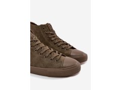 Pánské Zateplené Tenisky Z Eko Kůže Big Star OO174250 HI-POLY SYSTEM Khaki 2