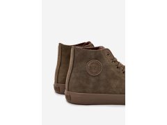 Pánské Zateplené Tenisky Z Eko Kůže Big Star OO174250 HI-POLY SYSTEM Khaki 3
