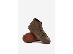Pánské Zateplené Tenisky Z Eko Kůže Big Star OO174250 HI-POLY SYSTEM Khaki 4