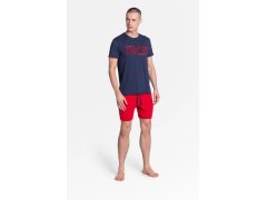 Pyžamo Oxford 38285-59X tmavě modrá a&nbsp;červená - Henderson 1