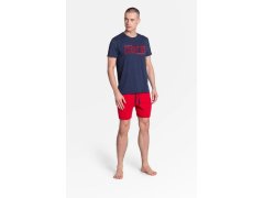 Pyžamo Oxford 38285-59X tmavě modrá a&nbsp;červená - Henderson 5