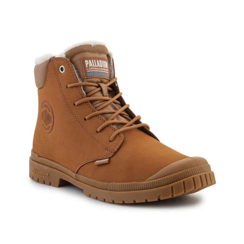 Boty Palladium sp20 Cuff Leather Waterproof WL M 79067-257-M Mahogany - Pánské oblečení boty