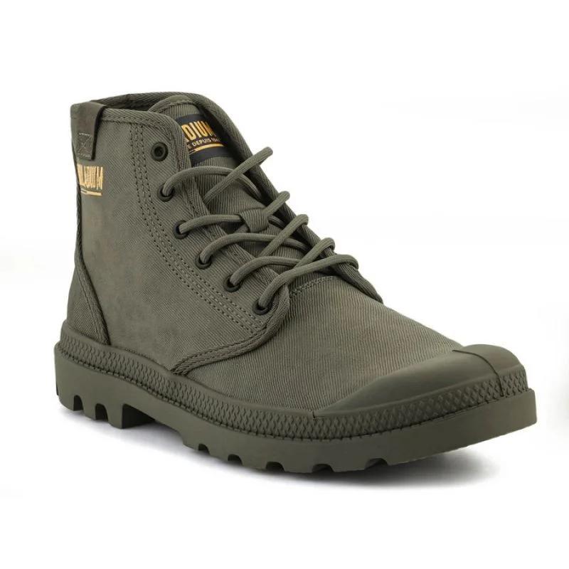 Boty Palladium PAMPA HI COATED U 74375-377-M Dusky Green - Pánské oblečení boty