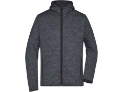 Daiber JN 589 Pánská pletená fleecová bunda s kapucí 02.0589 dark melange/black