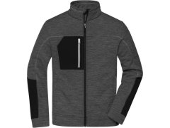 Daiber JN 1818 Pánská pletená fleecová bunda 02.1818 black melange/black/silver