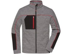 Daiber JN 1818 Pánská pletená fleecová bunda 02.1818 carbon melange/black/red
