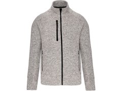 Kariban K 9106 Pánská melanžová pletená fleecová bunda 20.9106 light grey melange