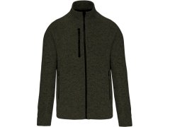 Kariban K 9106 Pánská melanžová pletená fleecová bunda 20.9106 dark khaki melange