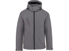 Kariban K 413 Pánská 3-vrstvá softshellová bunda s kapucí 20.K413 marl grey