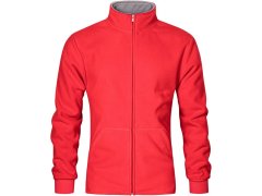 Promodoro 7971 Pánská dvojitá fleecová bunda 40.7971 red/light grey