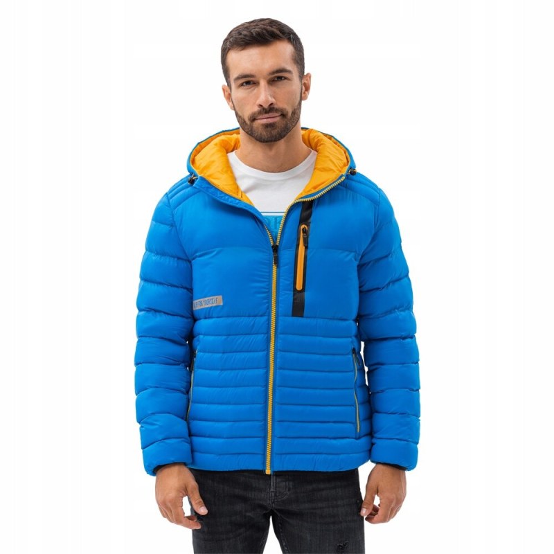 Pánská bunda C372 modro-žlutá - Ombre