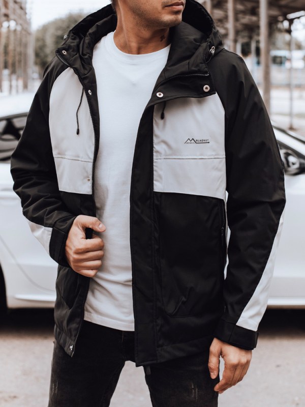Pánská přechodná bunda TX4916 černo-šedá - FashionStreet
