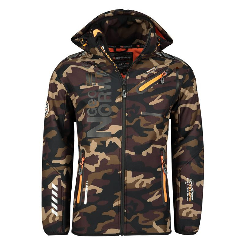 Geographical Norway Softshellová bunda Royaute M WU1057H-GN-KAKI-ORANGE pánské - Pánské oblečení bundy