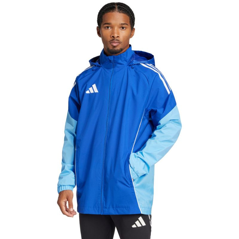 Pánská bunda adidas Tiro 25 Competition All-Weather, modrá, JI8930, pánská - Pánské oblečení bundy