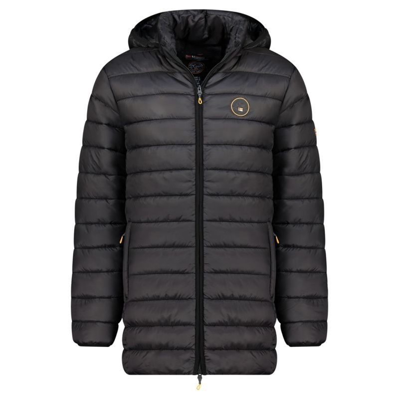 Geographical Norway – pánská bunda AMIGOMAP LONG HOOD DB BLACK MEN 233 BLACK (WZ5085H/GN-NOIR) - Pánské oblečení bundy
