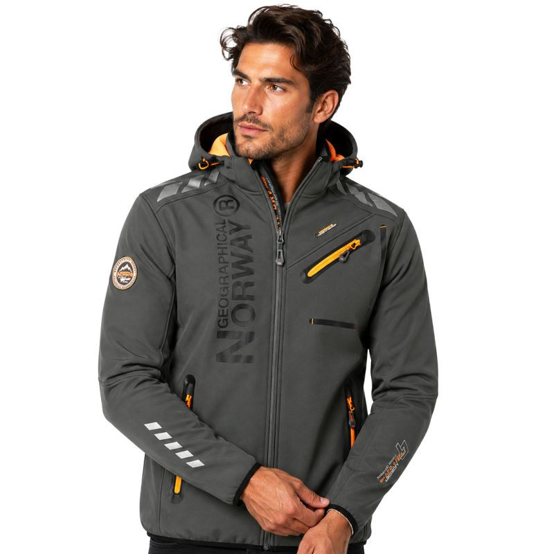 Softshellová bunda pánský Geographical Norway ROYAUTE MEN ASS A BS2 056 (WT1804H/GN-DARK šedá / oranžová) - Pánské oblečení bundy