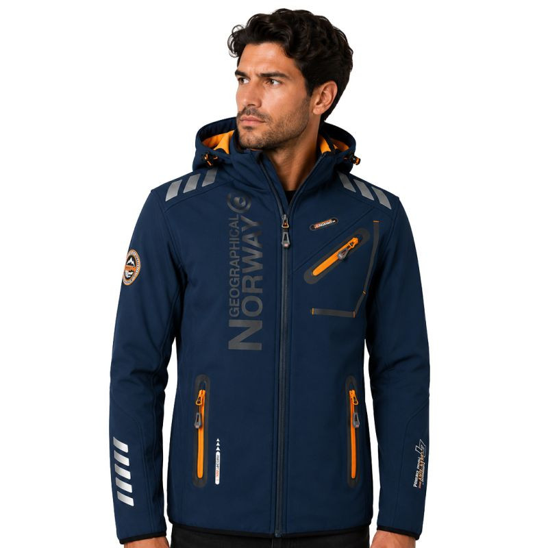Softshellová bunda pánský Geographical Norway ROYAUTE MEN ASS A BS2 056 (WT1804H/GN-NAVY / oranžová)