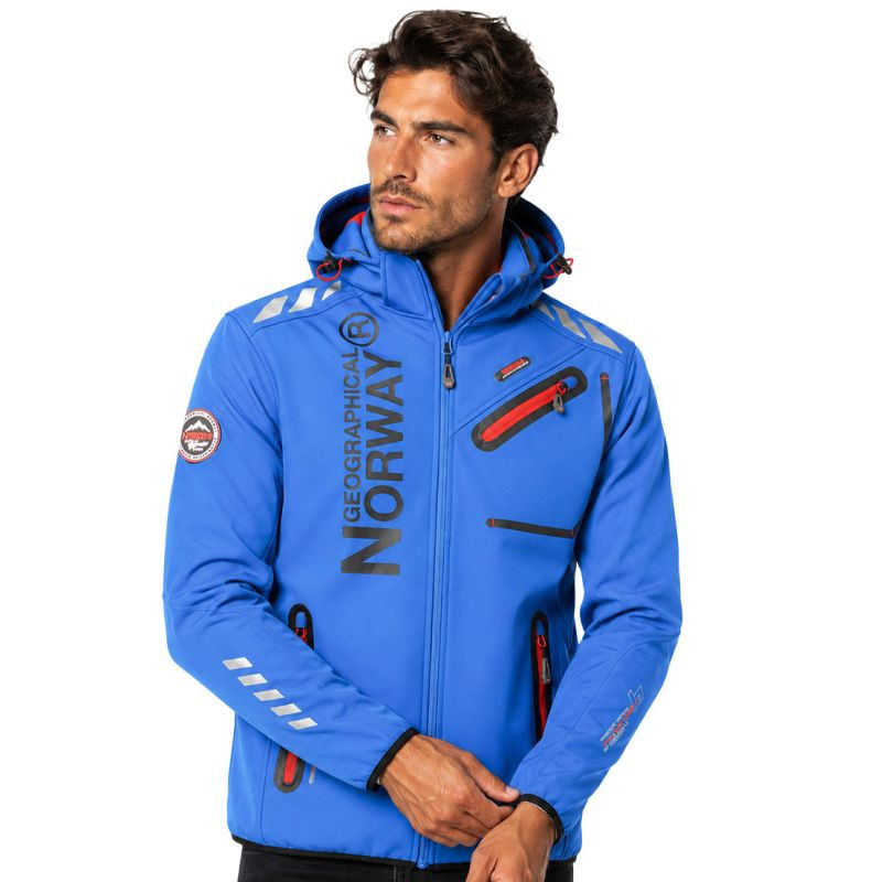 Softshellová bunda pánský Geographical Norway ROYAUTE DB královsky modrá červená MEN 068 (WY2170H/GN-ROYAL modrá / červená) - Pánské oblečení bundy