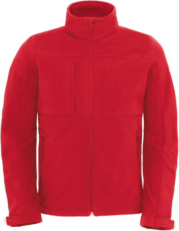 B&C Hooded Softshell /men Pánská 3-vrstvá softshellová bunda s kapucí 01.1950 red