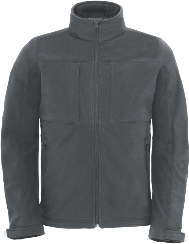 B&C Hooded Softshell /men Pánská 3-vrstvá softshellová bunda s kapucí 01.1950 dark grey